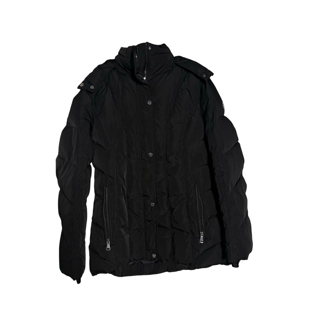 Calvin Klein Winter Puffer Coat Women's Large Black Hooded Heavyweight
